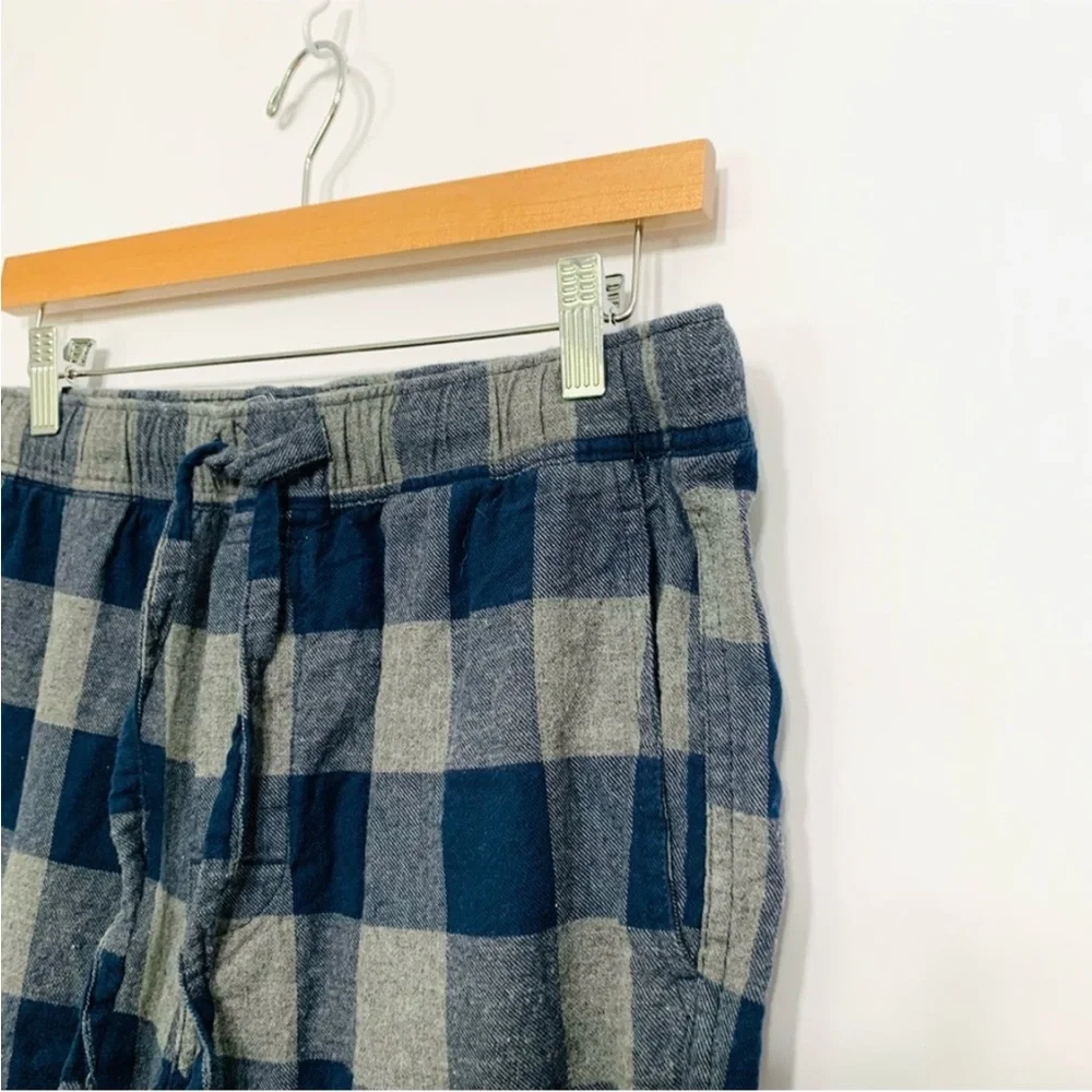 J. Crew Flannel Pajama Pant in Blue and Gray Buffalo Check Size Medium